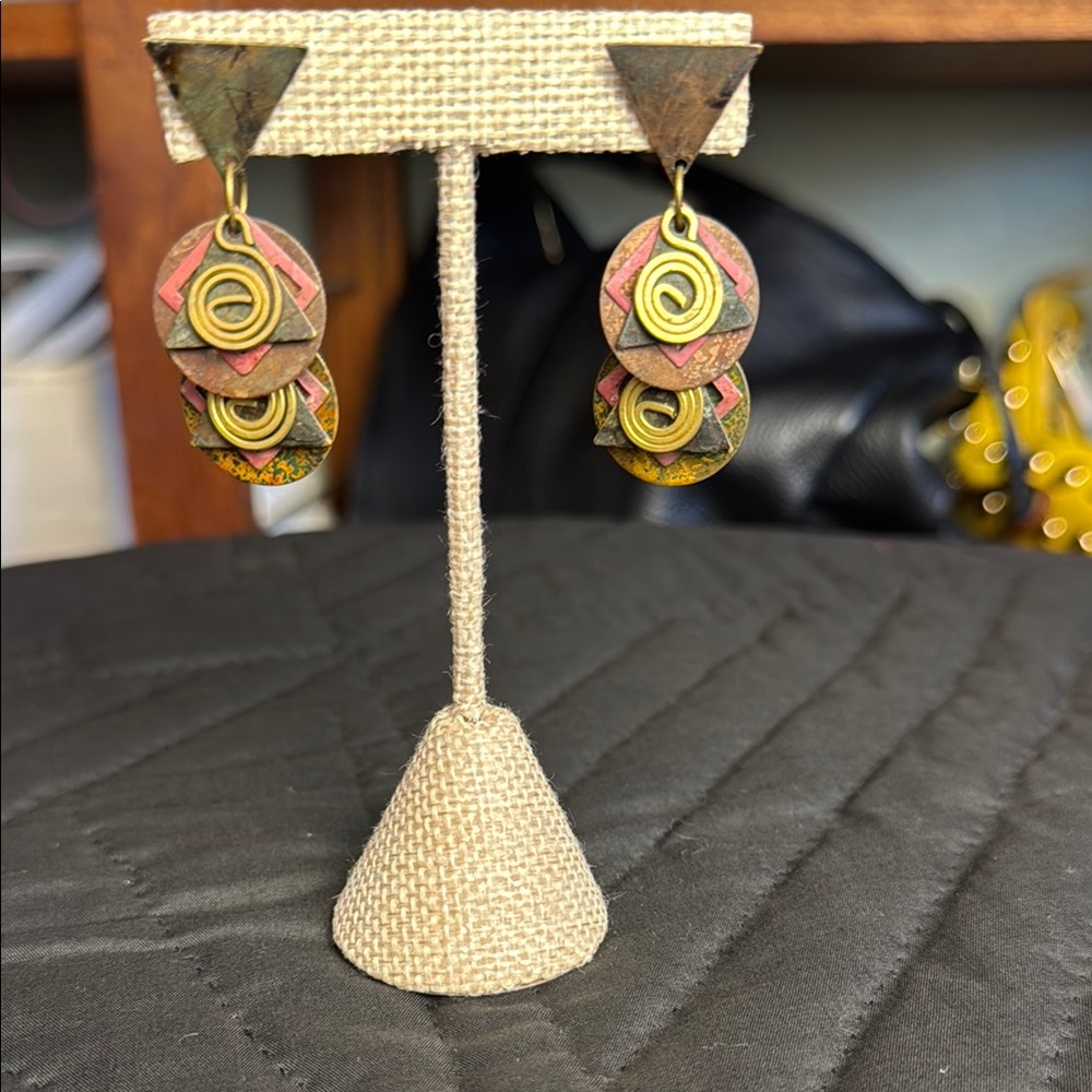 Geometric Multicolor Dangle Earrings
